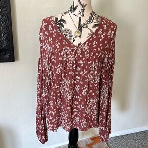 Ces femme Daisy Floral Boho Peasant Blouse Top